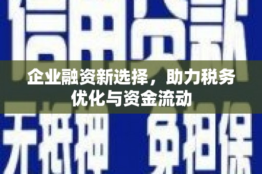 沐川企业融资新选择，助力税务优化与资金流动