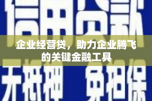 沐川企业经营贷，助力企业腾飞的关键金融工具