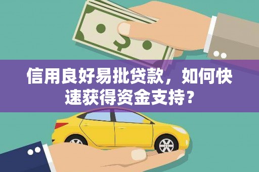 沐川信用良好易批贷款，如何快速获得资金支持？