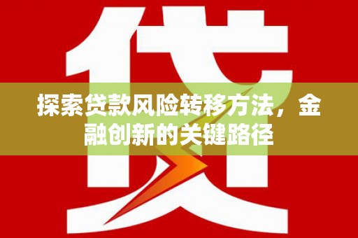 沐川探索贷款风险转移方法，金融创新的关键路径