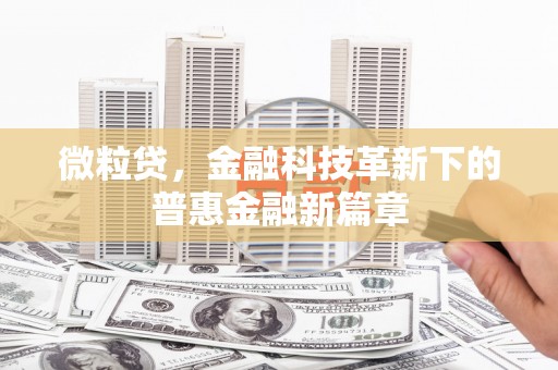 沐川微粒贷，金融科技革新下的普惠金融新篇章