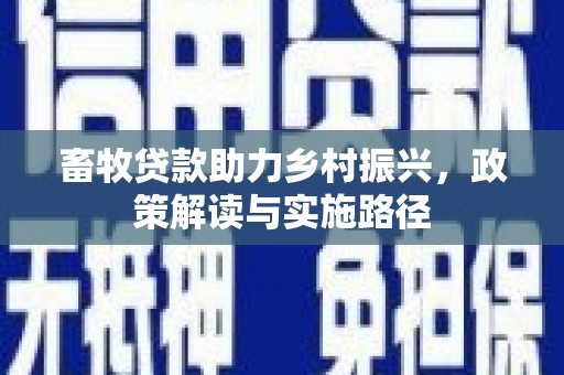 沐川畜牧贷款助力乡村振兴，政策解读与实施路径