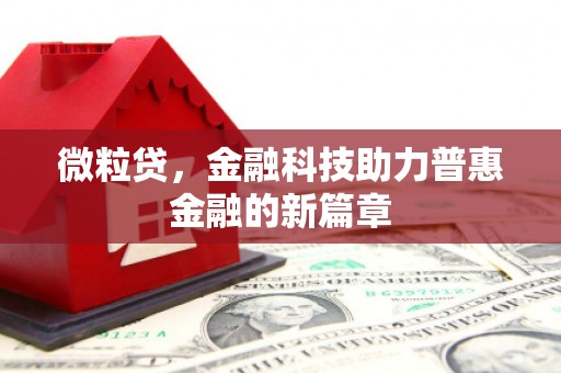沐川微粒贷，金融科技助力普惠金融的新篇章