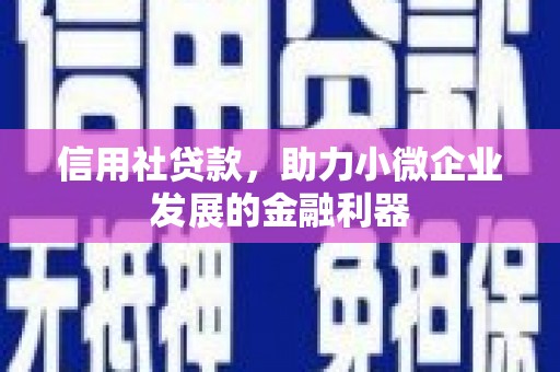 沐川信用社贷款，助力小微企业发展的金融利器