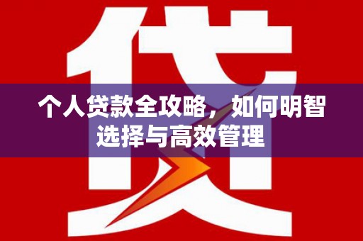 沐川个人贷款全攻略，如何明智选择与高效管理
